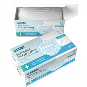 【1 Box】PHARMOZY 3PLY Disposable Medical Mask 50pcs/box